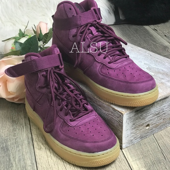 Nike Air Force 1 High WB GS Bordeaux Magenta k/W - Picture 3 of 8